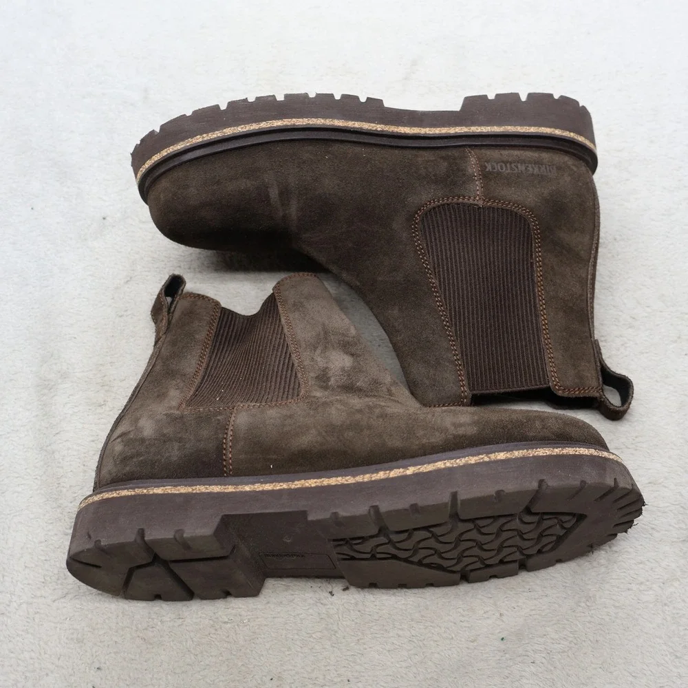Birkenstock Unisex W7-7.5 M5-5.5 Chelsea Stalon Boots Brown Suede Chunky EU38